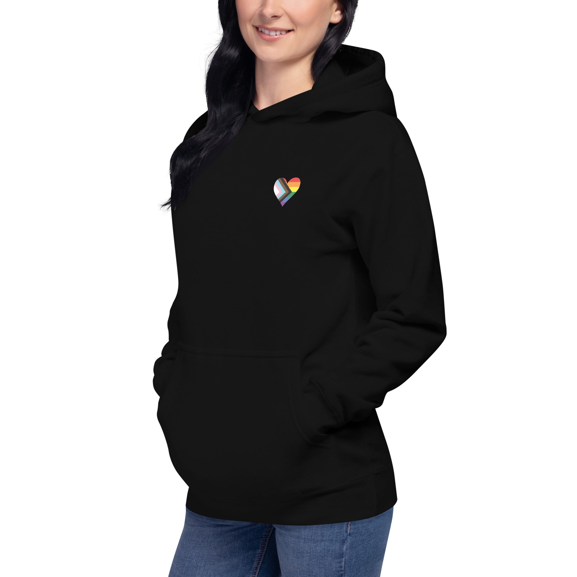 Unisex Hoodie-Progress Pride Heart