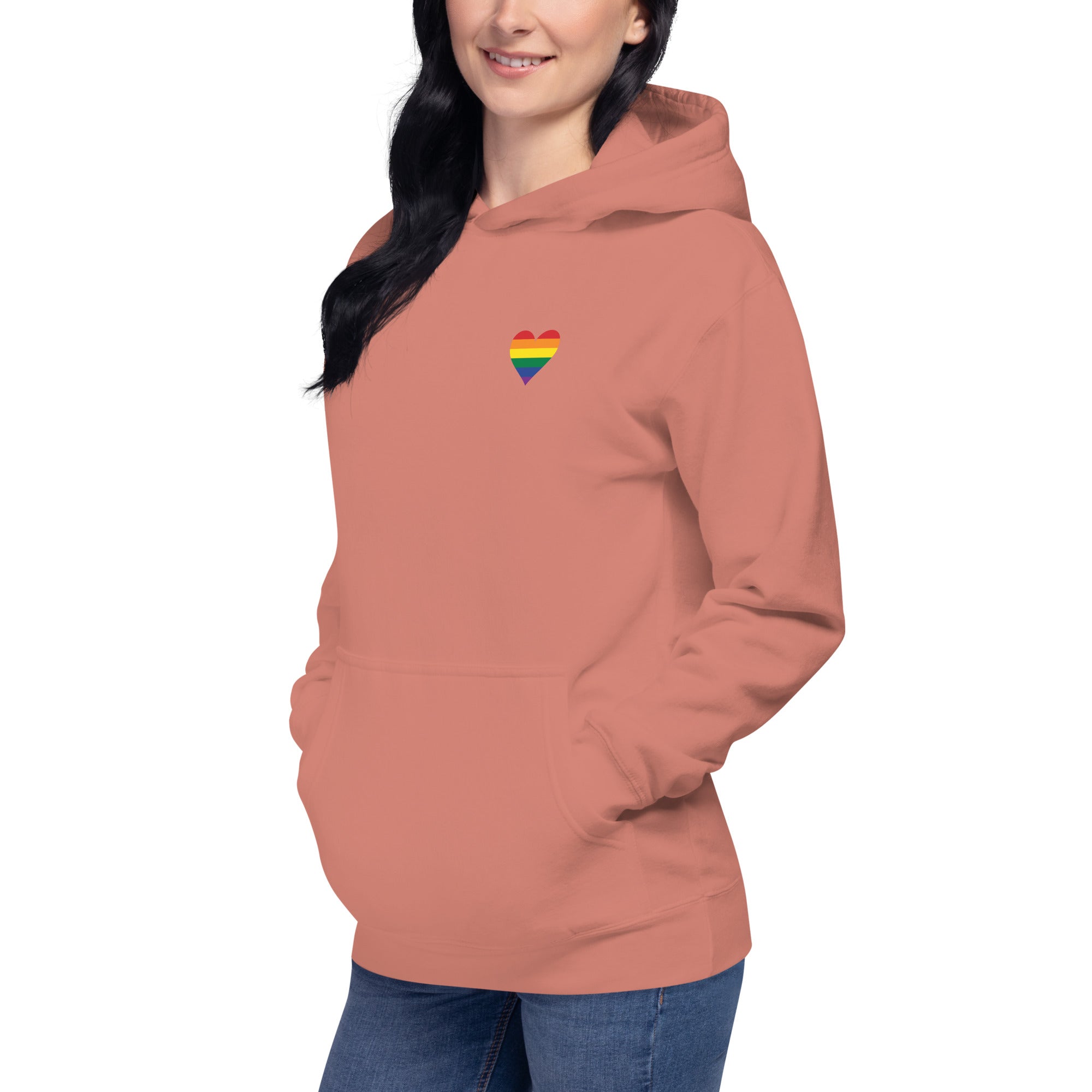 Unisex Hoodie-Pride Rainbow Heart