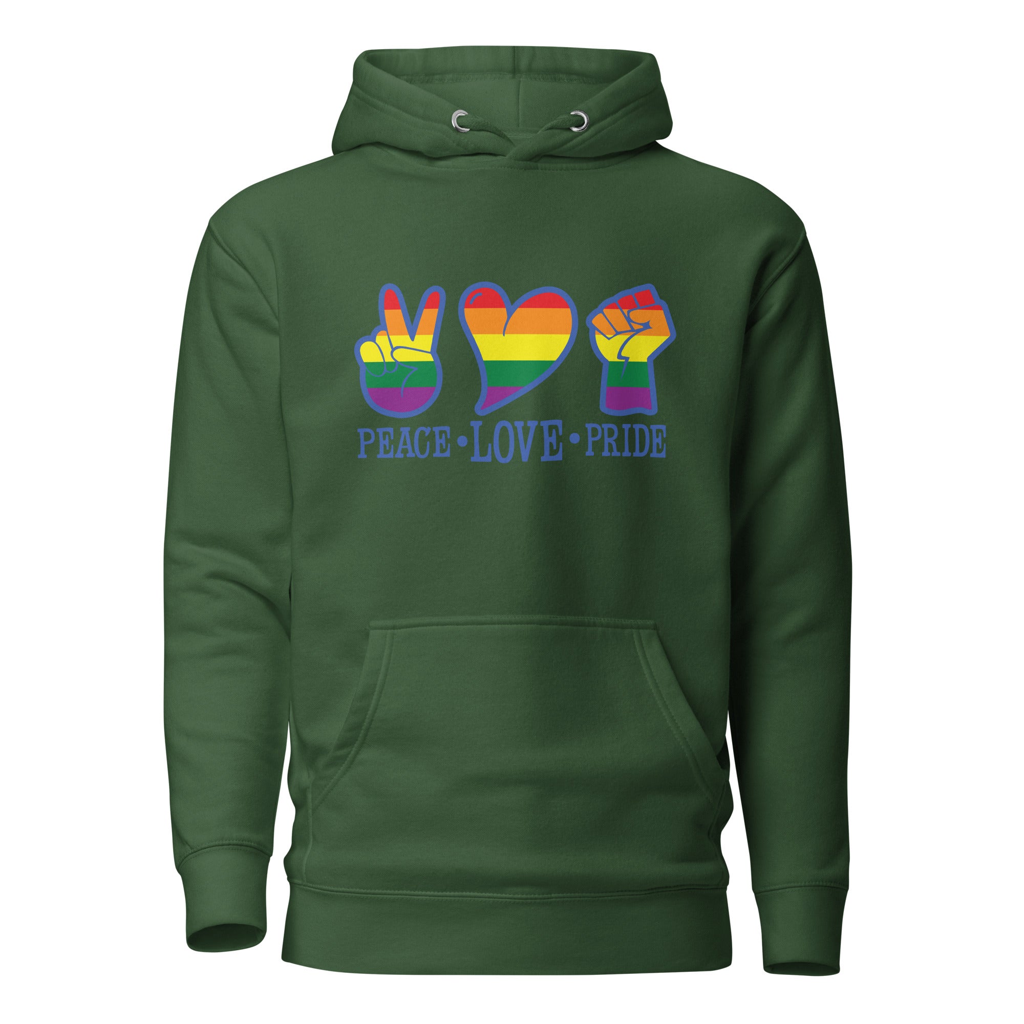 Unisex Hoodie- Peace love pride