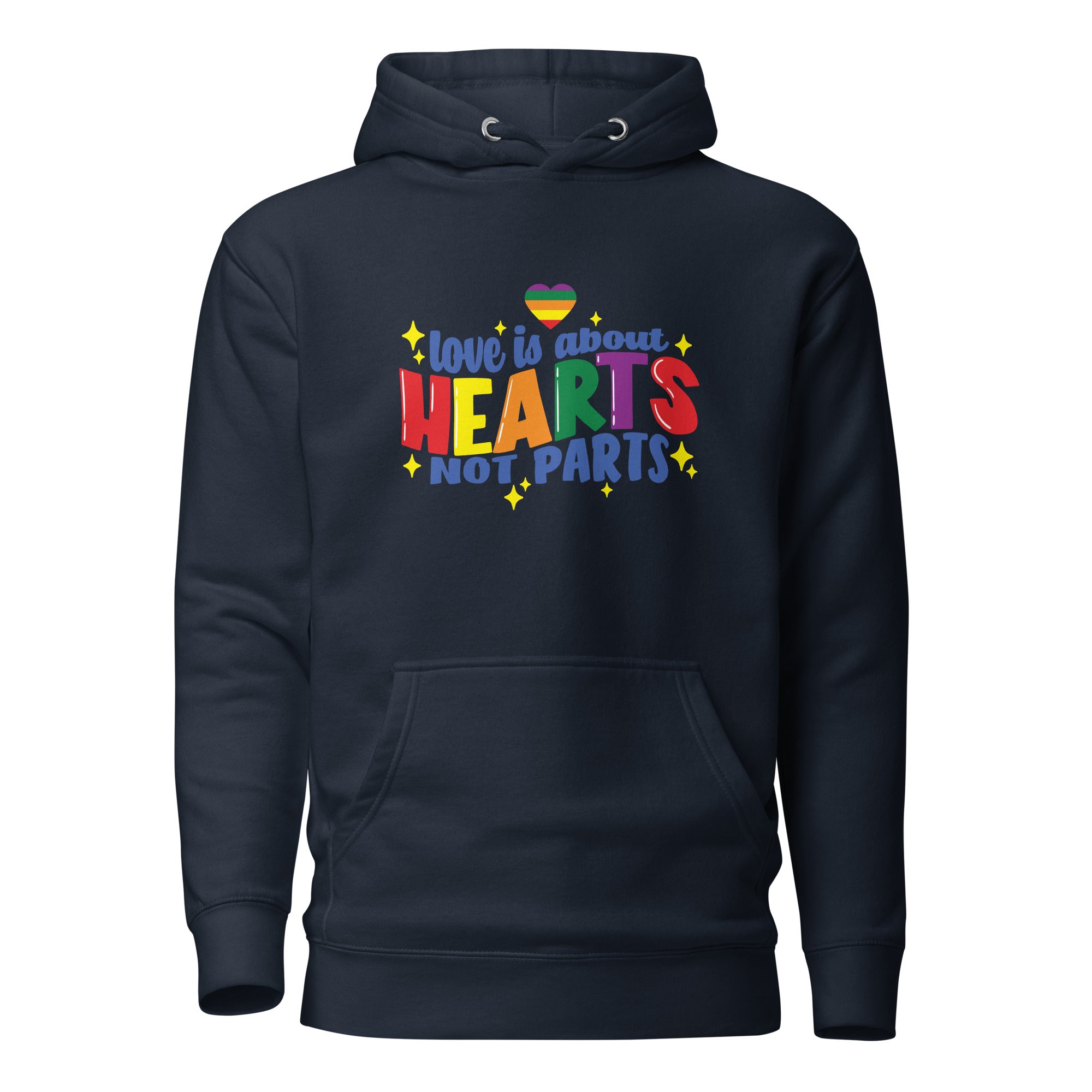 Unisex Hoodie- Love is about hearts not parts