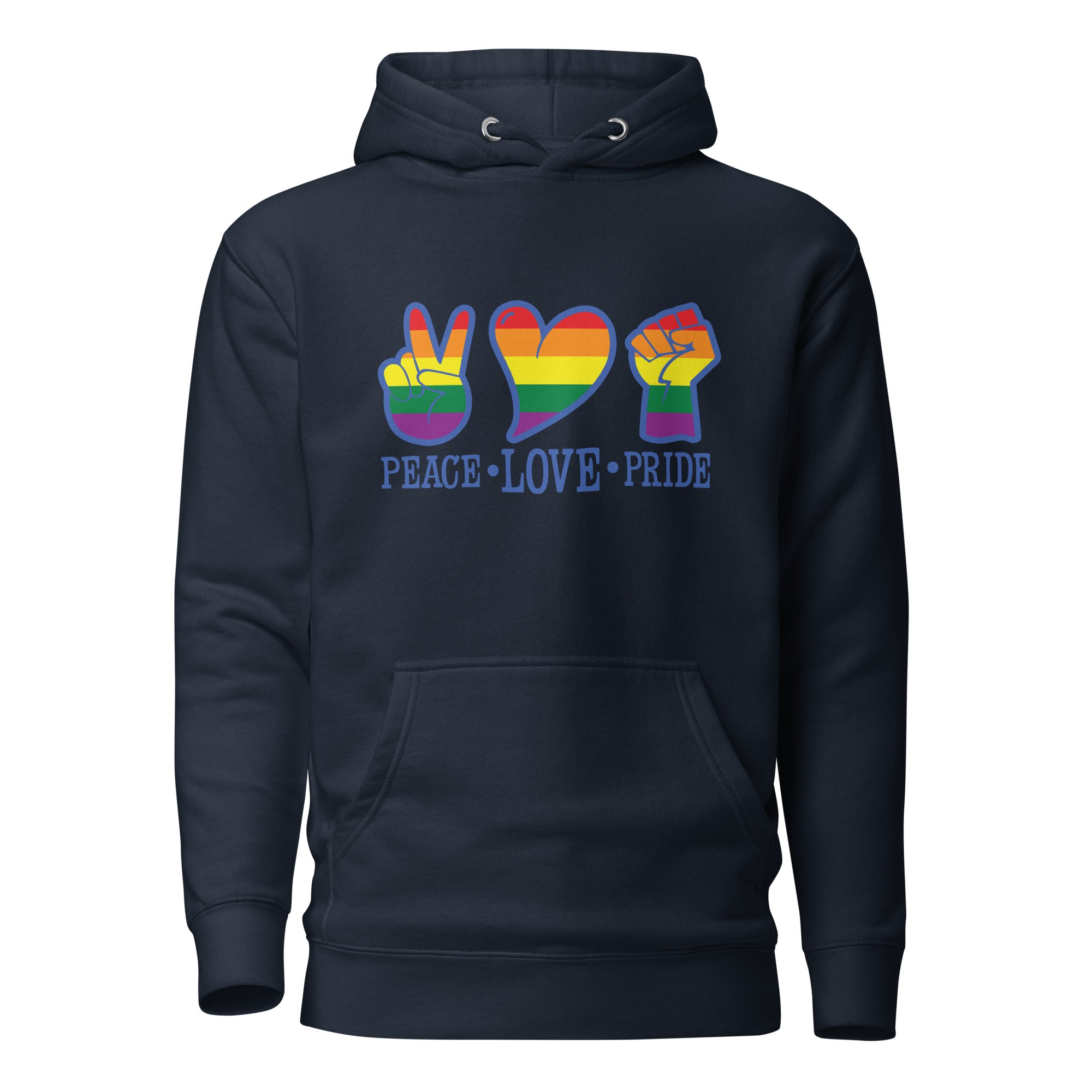 Unisex Hoodie- Peace love pride