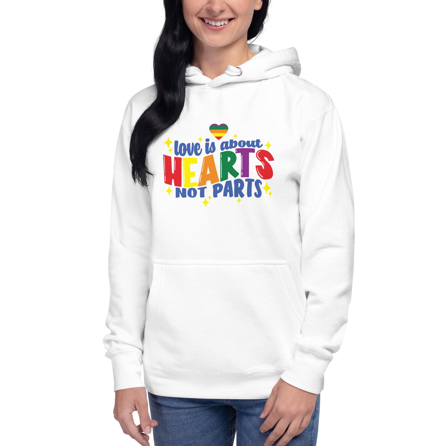 Unisex Hoodie- Love is about hearts not parts