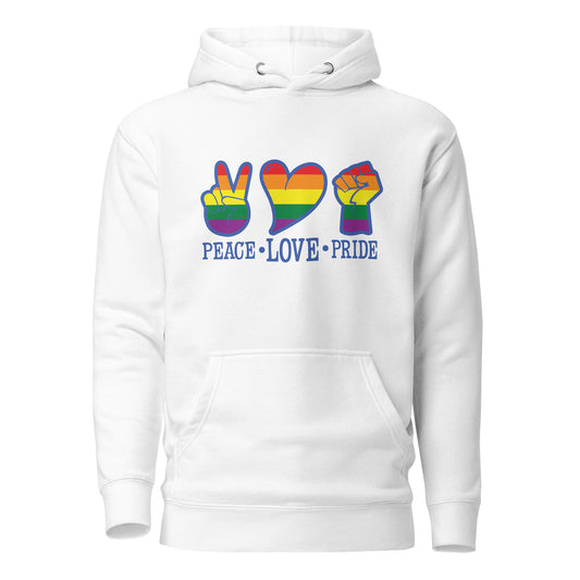 Unisex Hoodie- Peace love pride