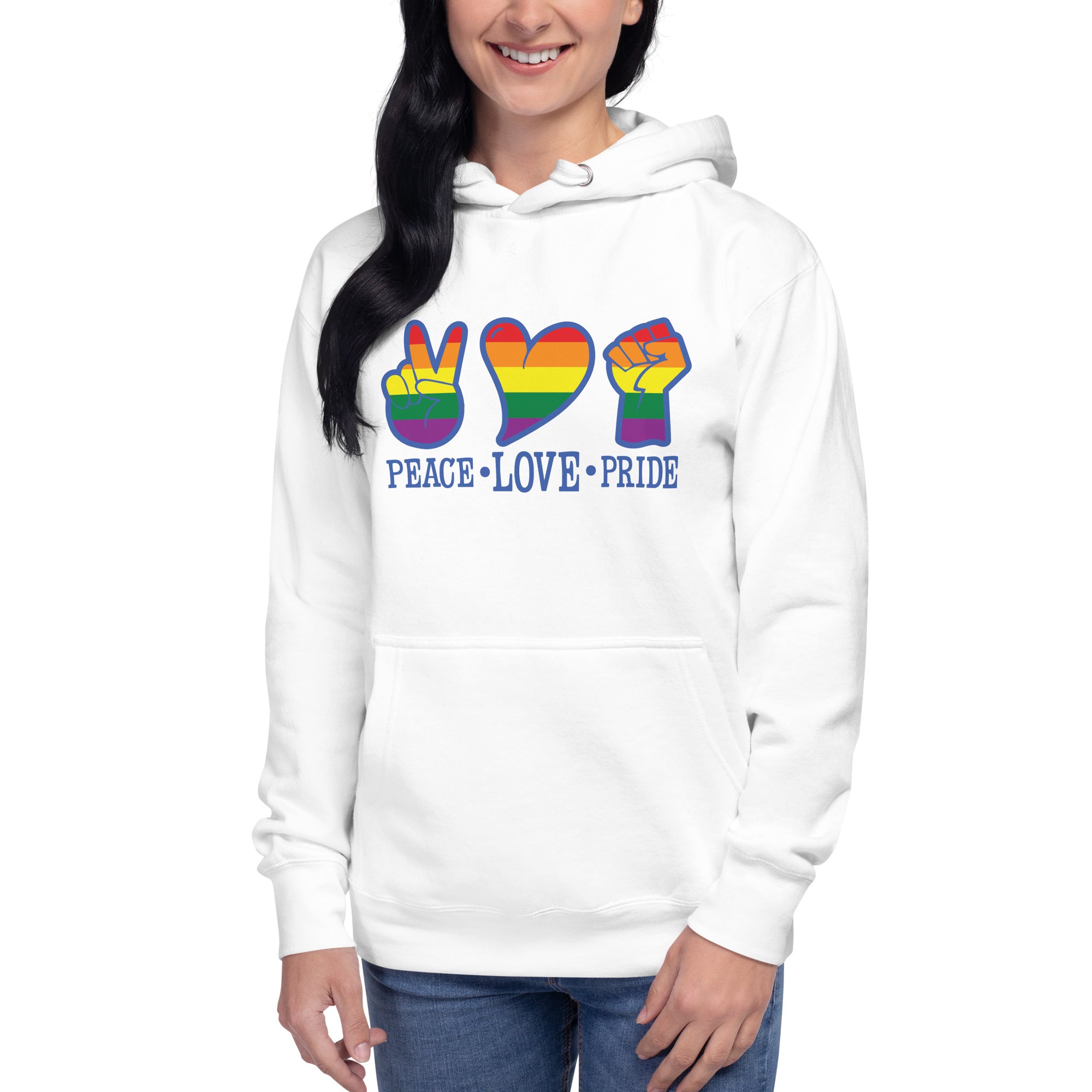 Unisex Hoodie- Peace love pride