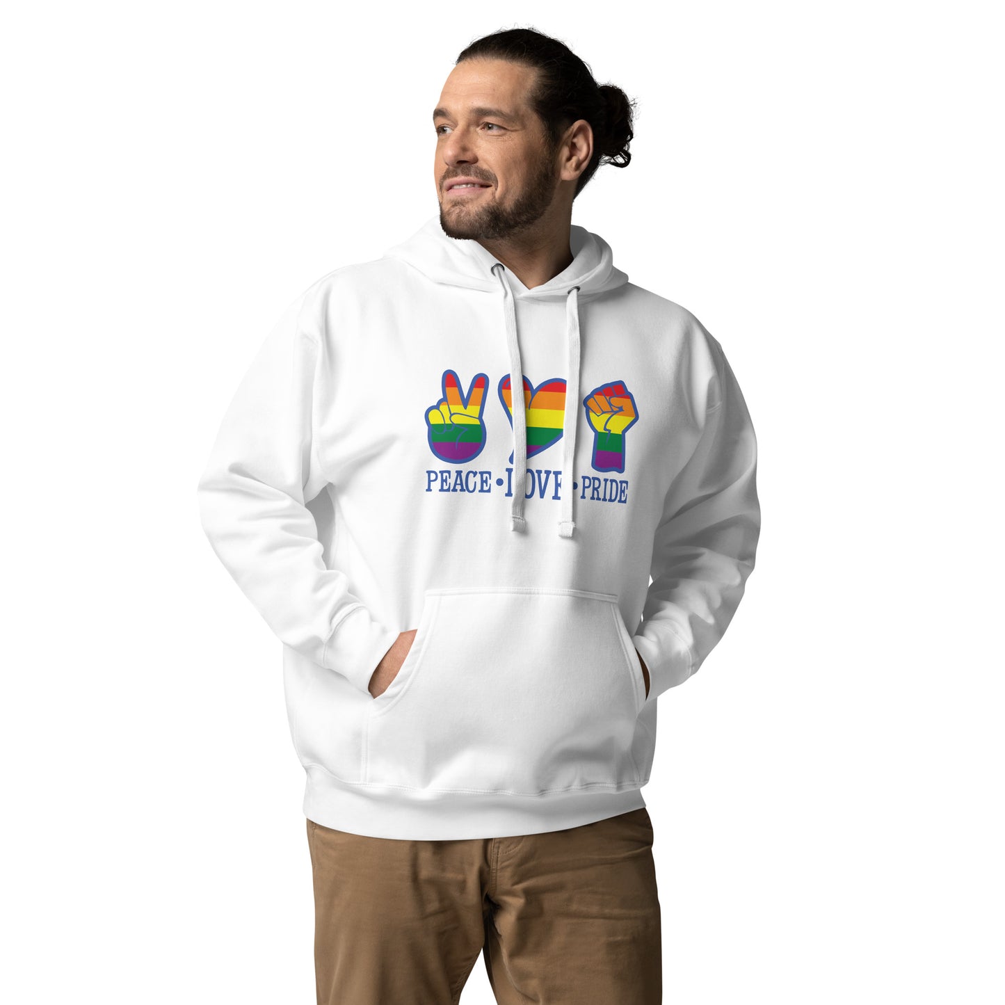 Unisex Hoodie- Peace love pride