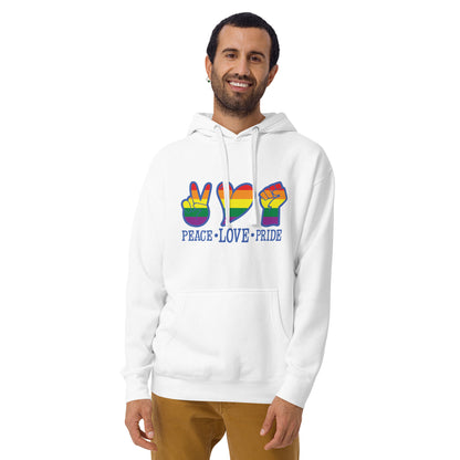 Unisex Hoodie- Peace love pride