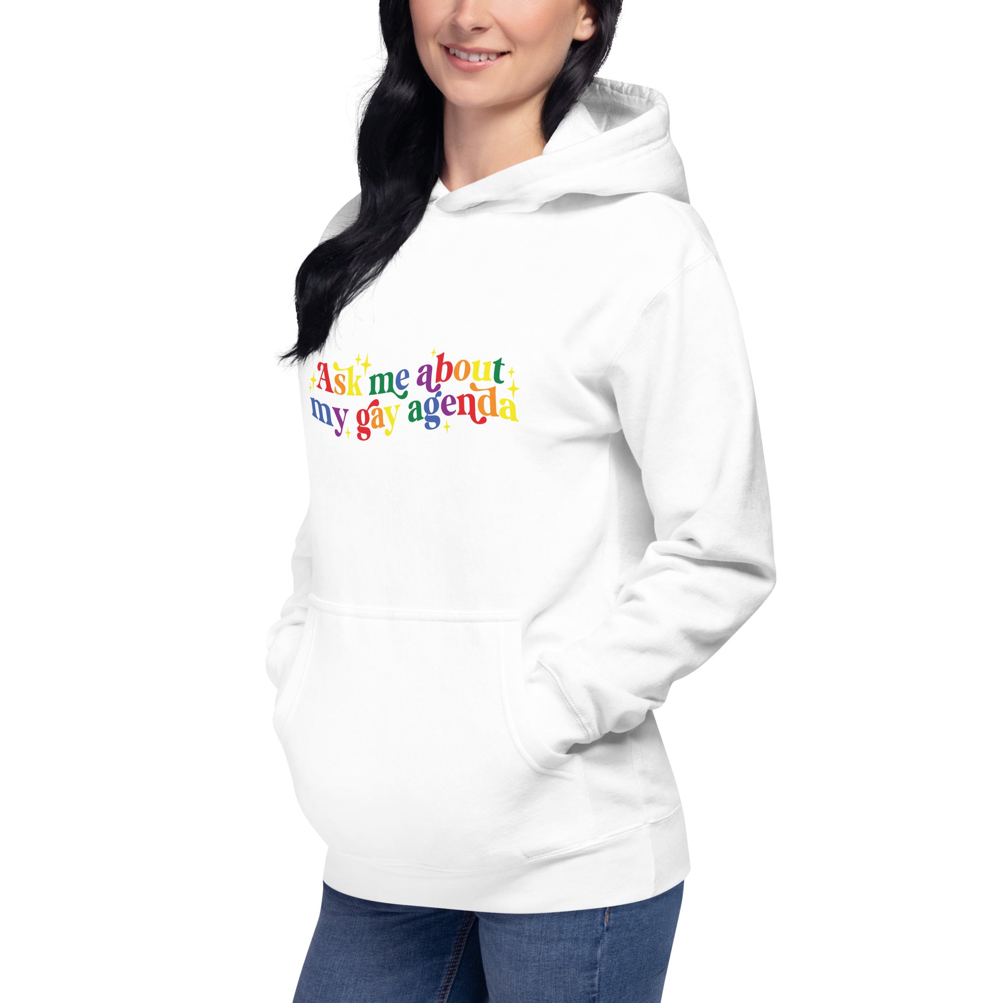 Unisex Hoodie- Ask me about my gay agenda