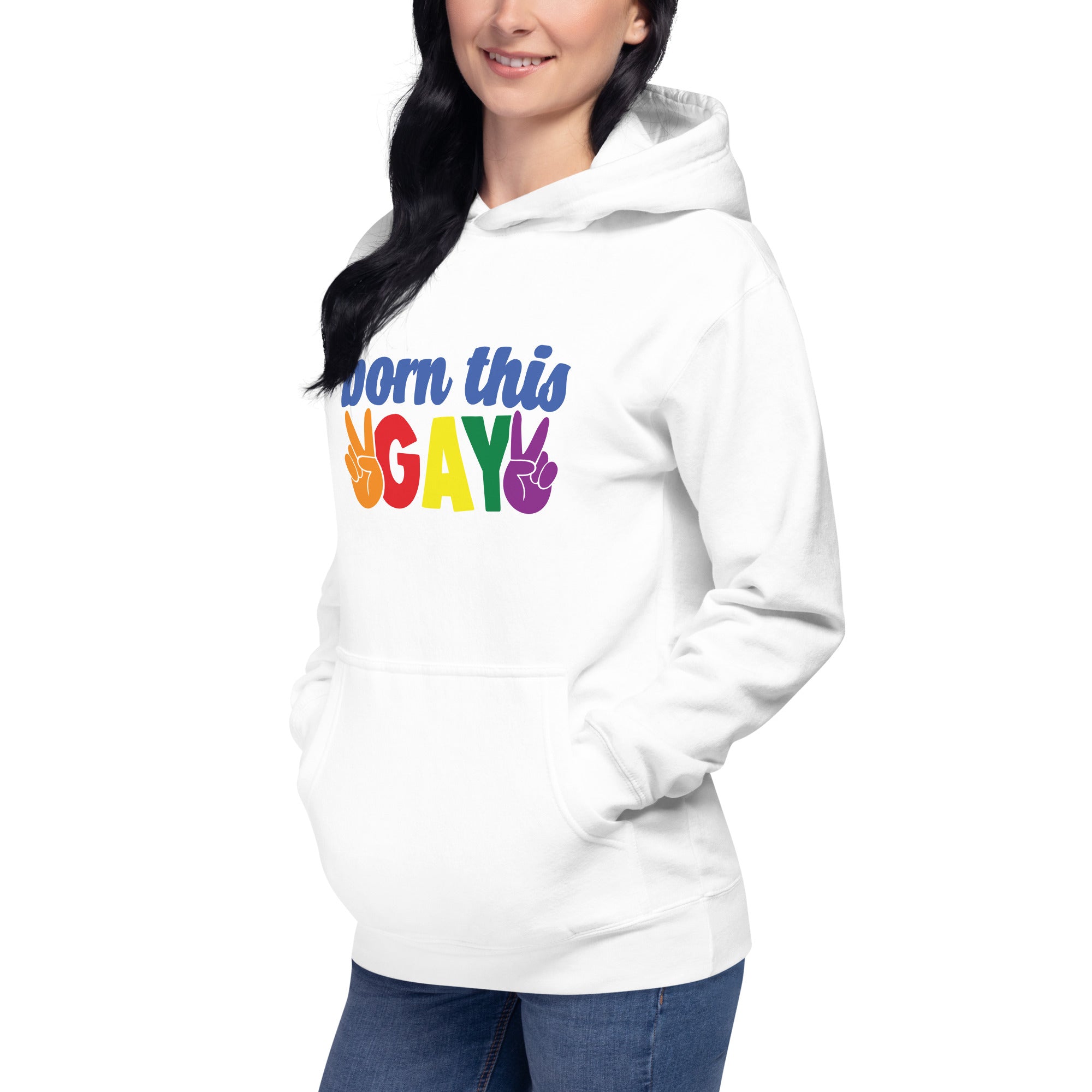 Unisex Hoodie- Born this gay