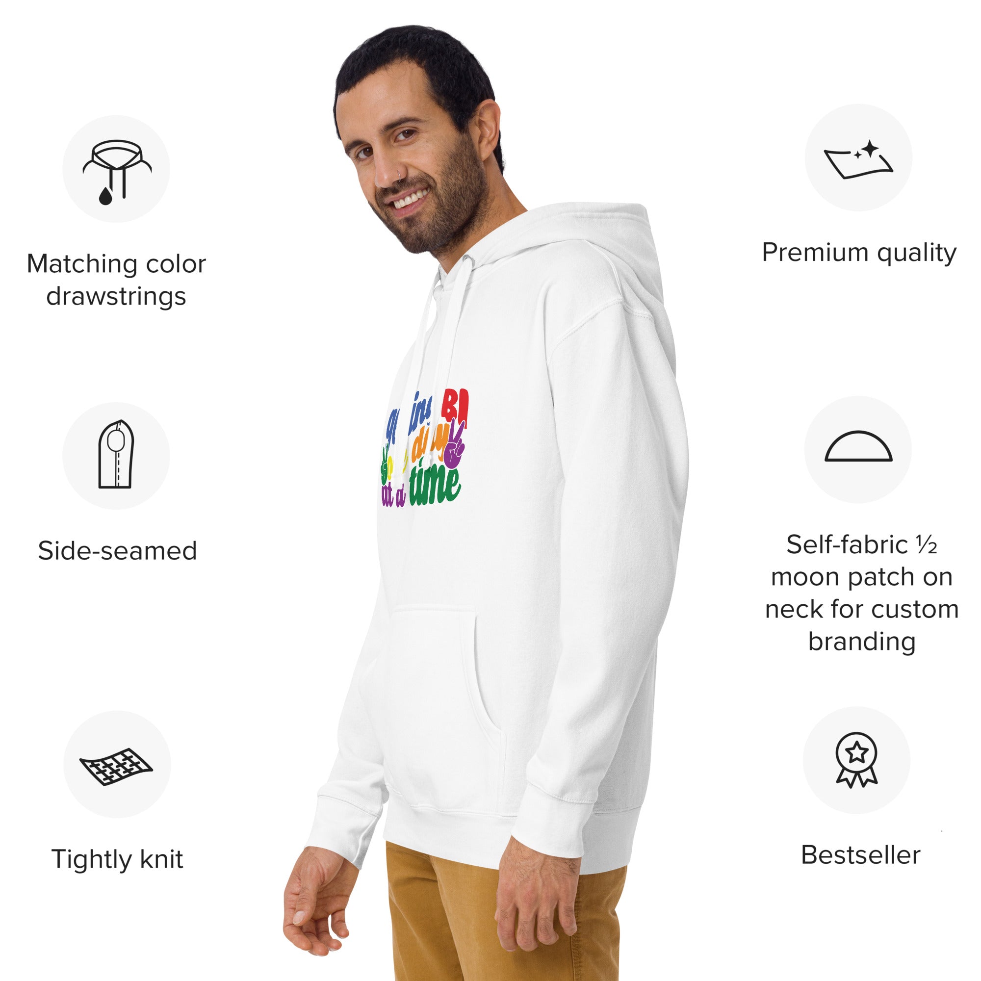 Unisex Hoodie- Getting Bi one day at a time