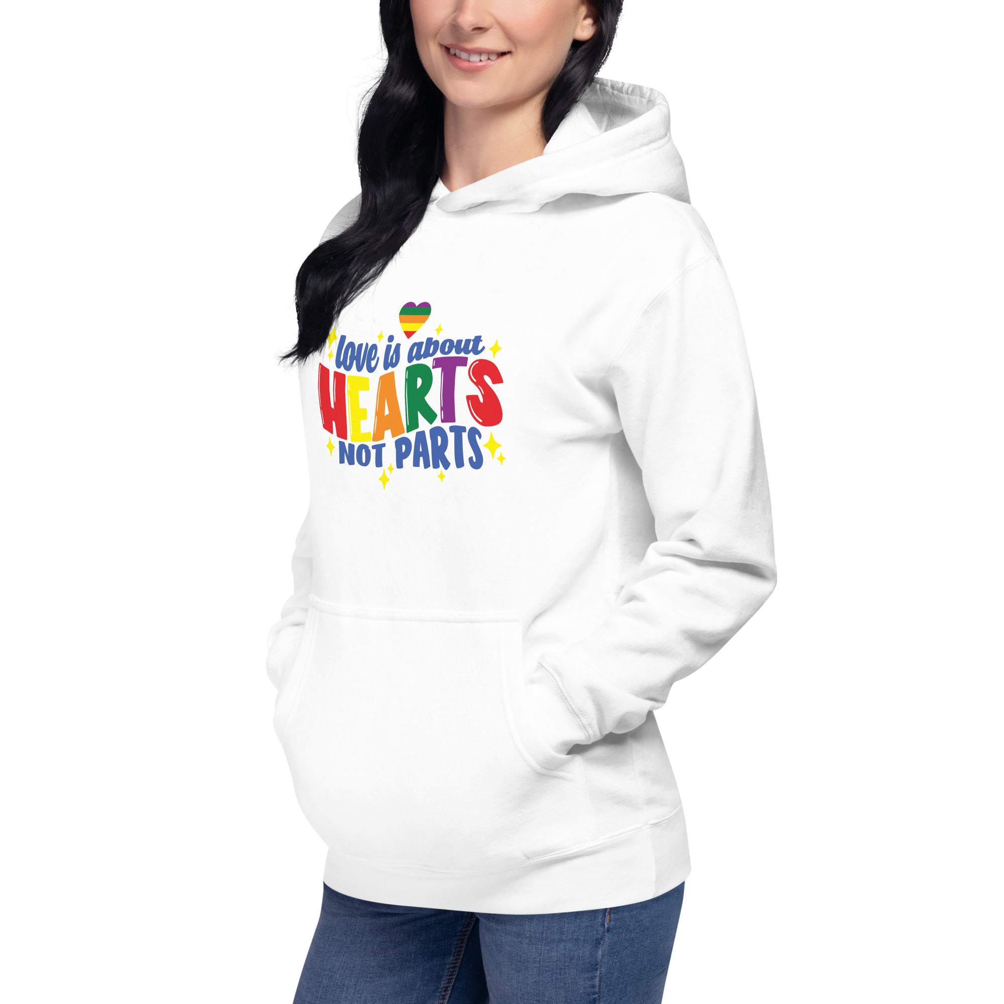 Unisex Hoodie- Love is about hearts not parts