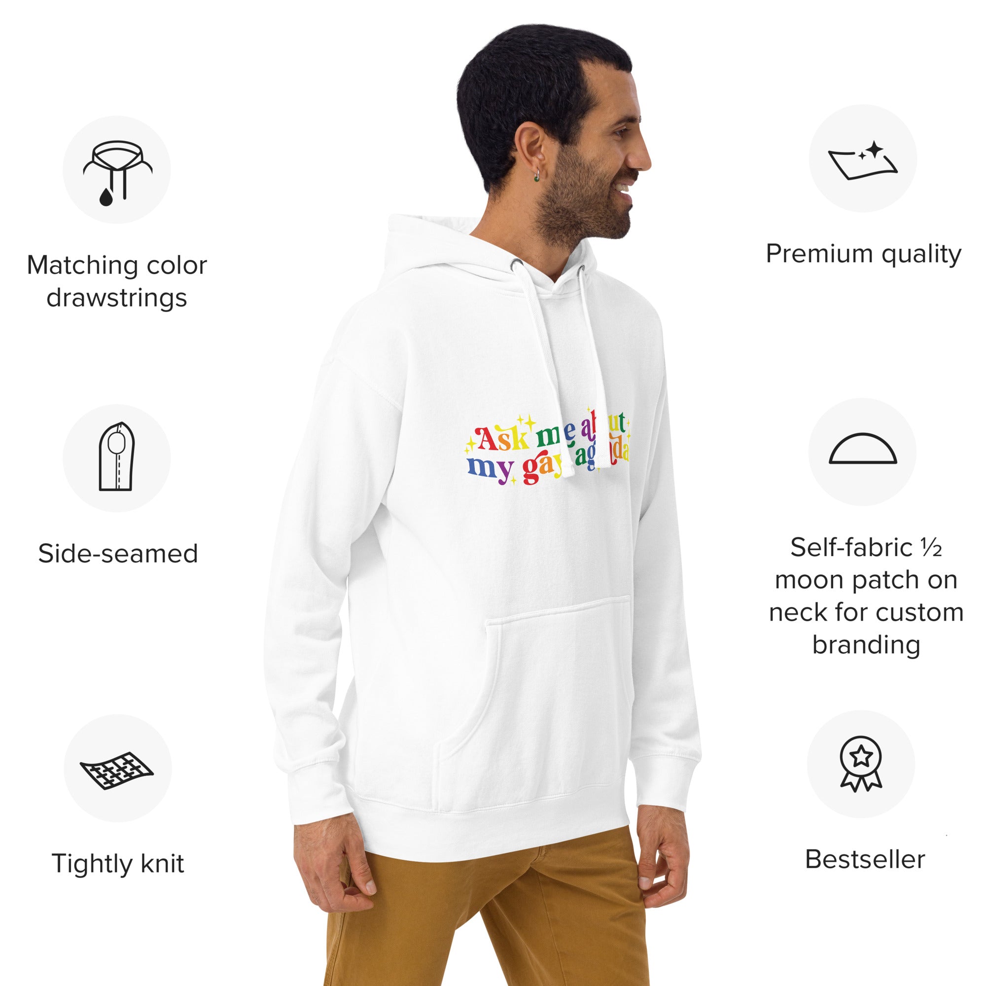 Unisex Hoodie- Ask me about my gay agenda