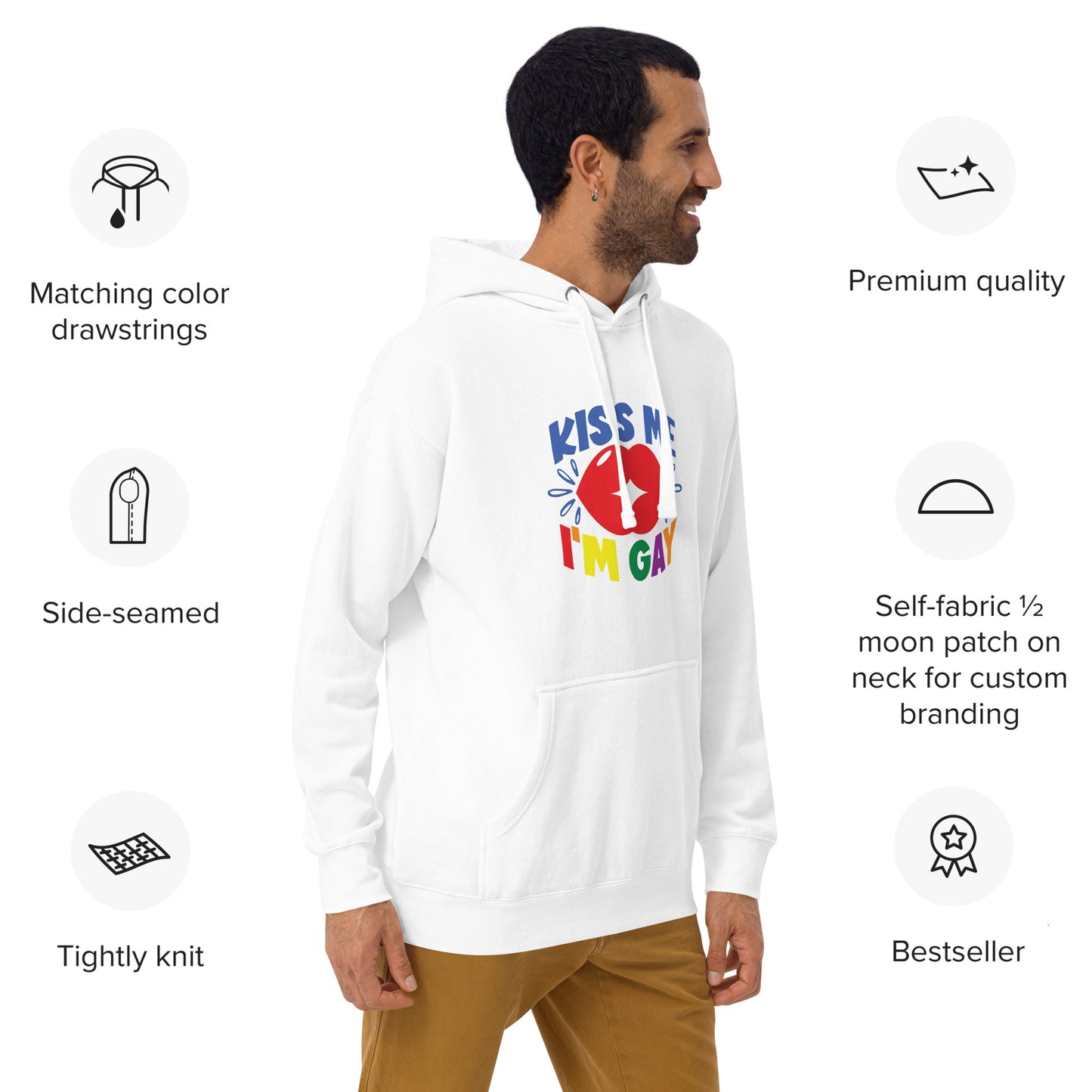 Unisex Hoodie- Kiss me I'm gay