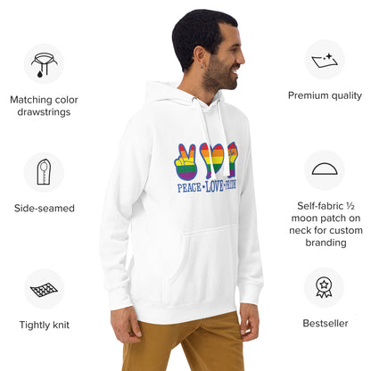 Unisex Hoodie- Peace love pride