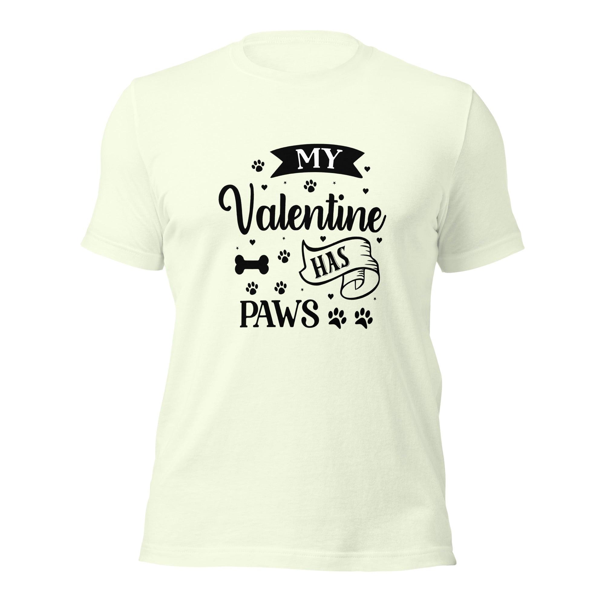 Unisex t-shirt- My Valentine has Paws