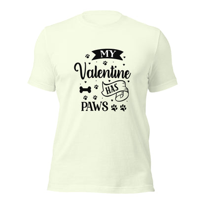 Unisex t-shirt- My Valentine has Paws