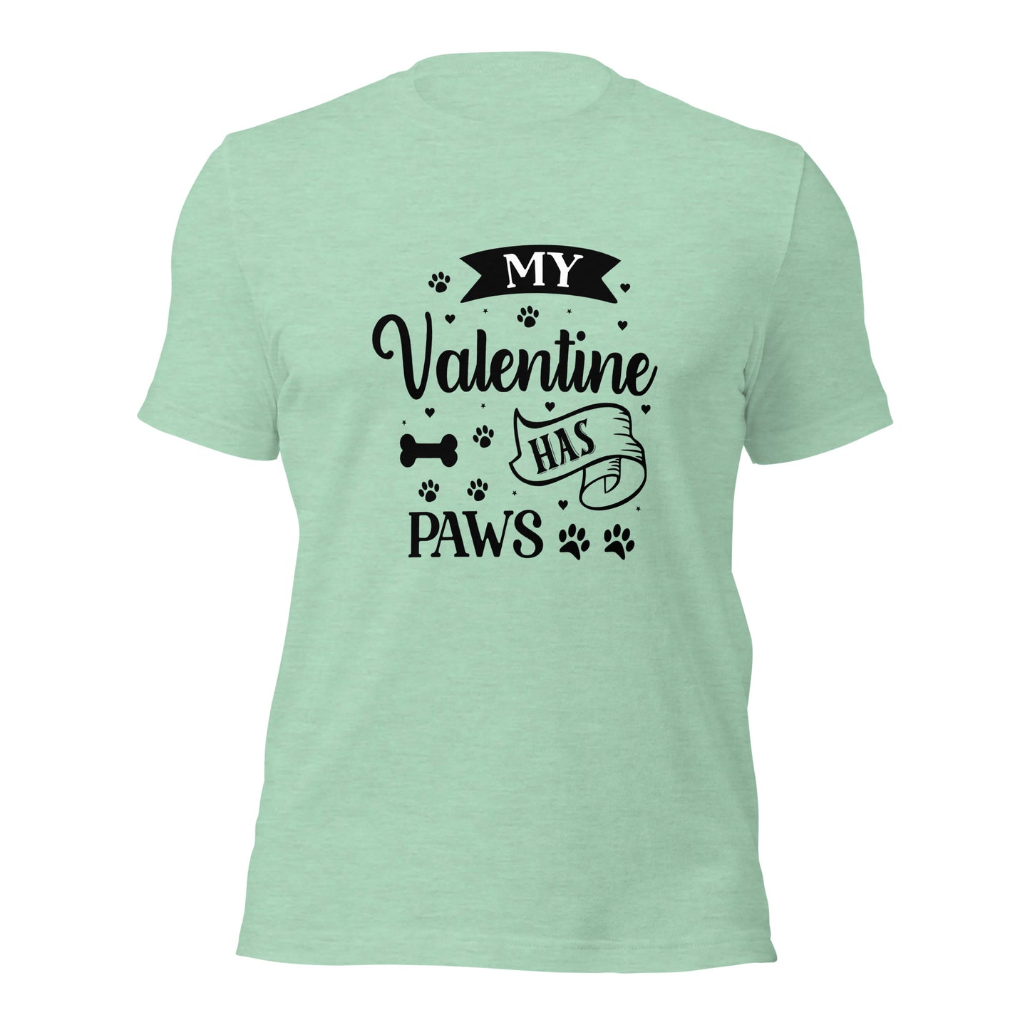 Unisex t-shirt- My Valentine has Paws