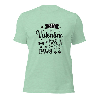 Unisex t-shirt- My Valentine has Paws
