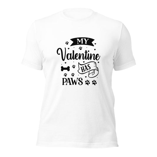 Unisex t-shirt- My Valentine has Paws