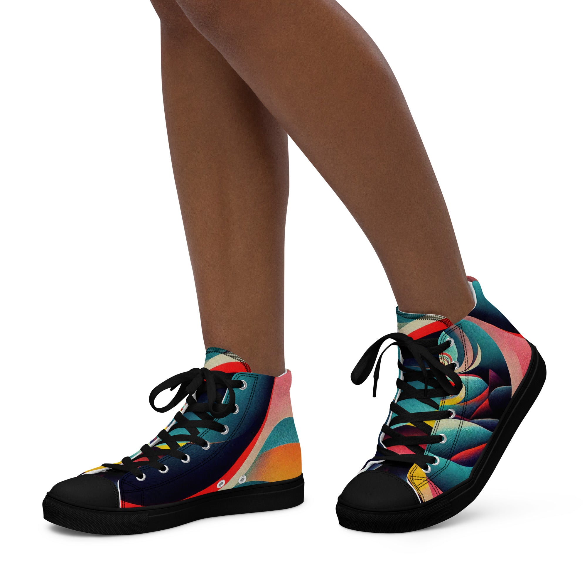 Women’s high top canvas shoes- Abstract Pattern 02