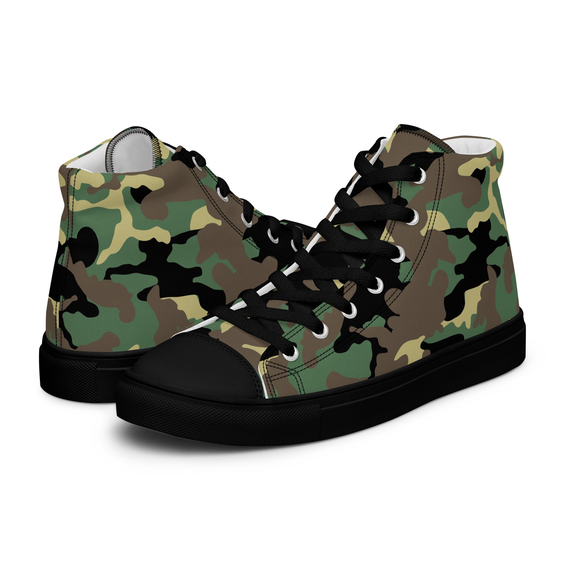 Women’s high top canvas shoes- Camo Green