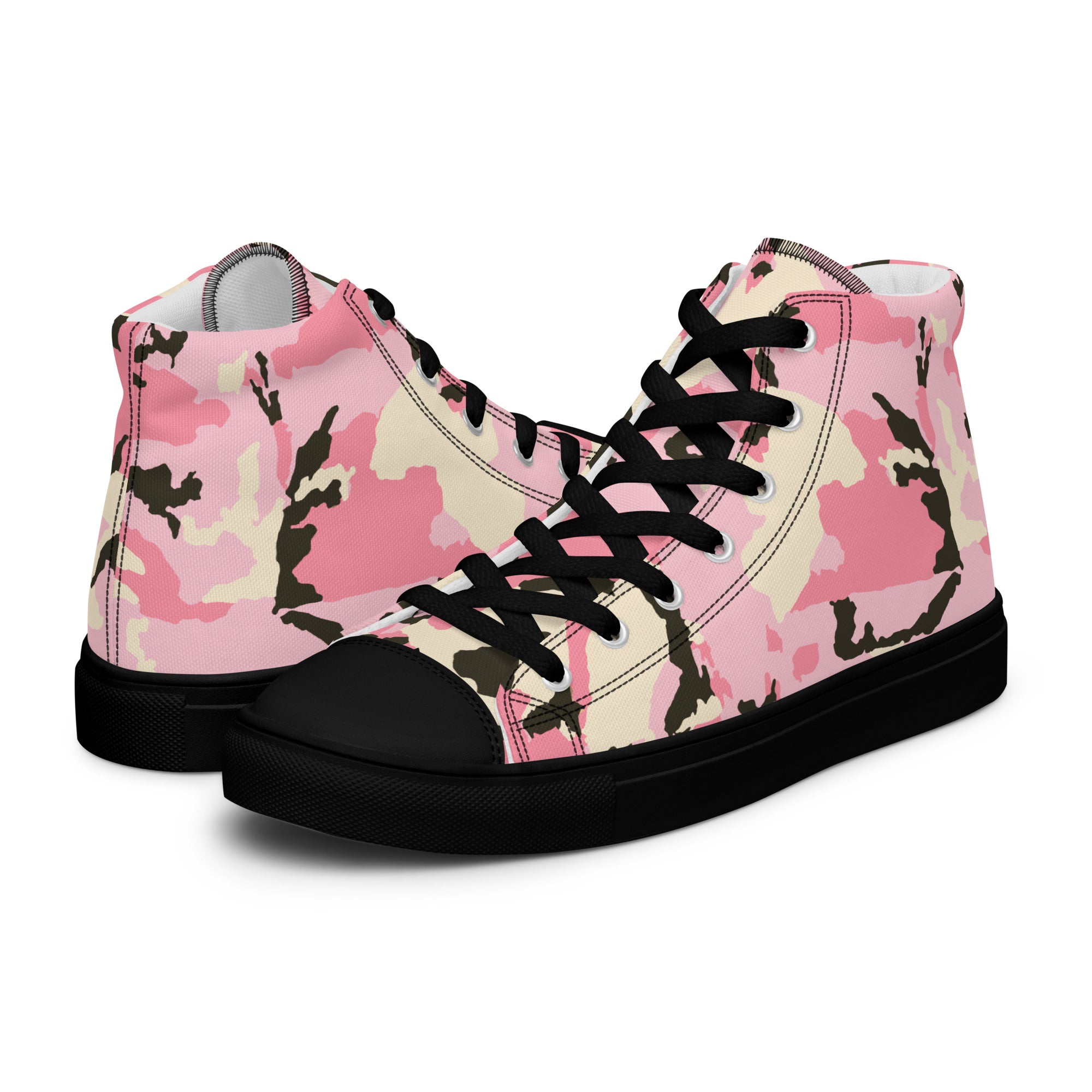 Women’s high top canvas shoes- Camo Pink