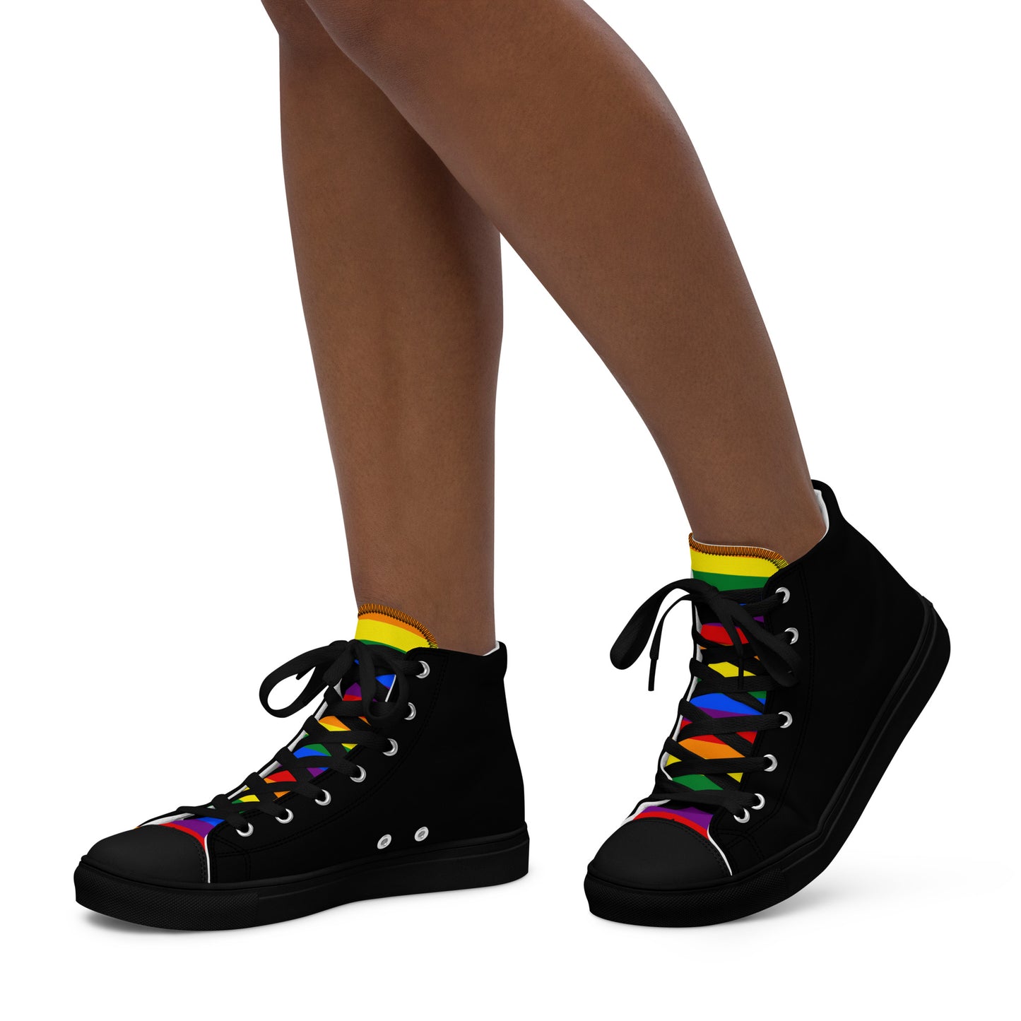 high top canvas shoes- Rainbow