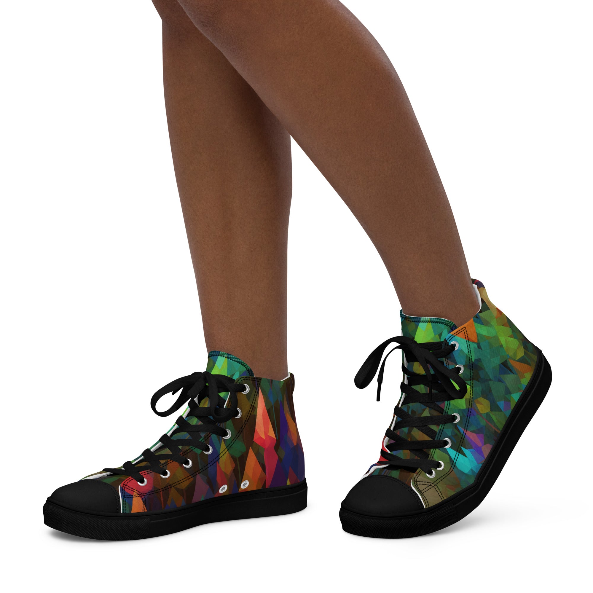 Women’s high top canvas shoes- Rainbow Forest