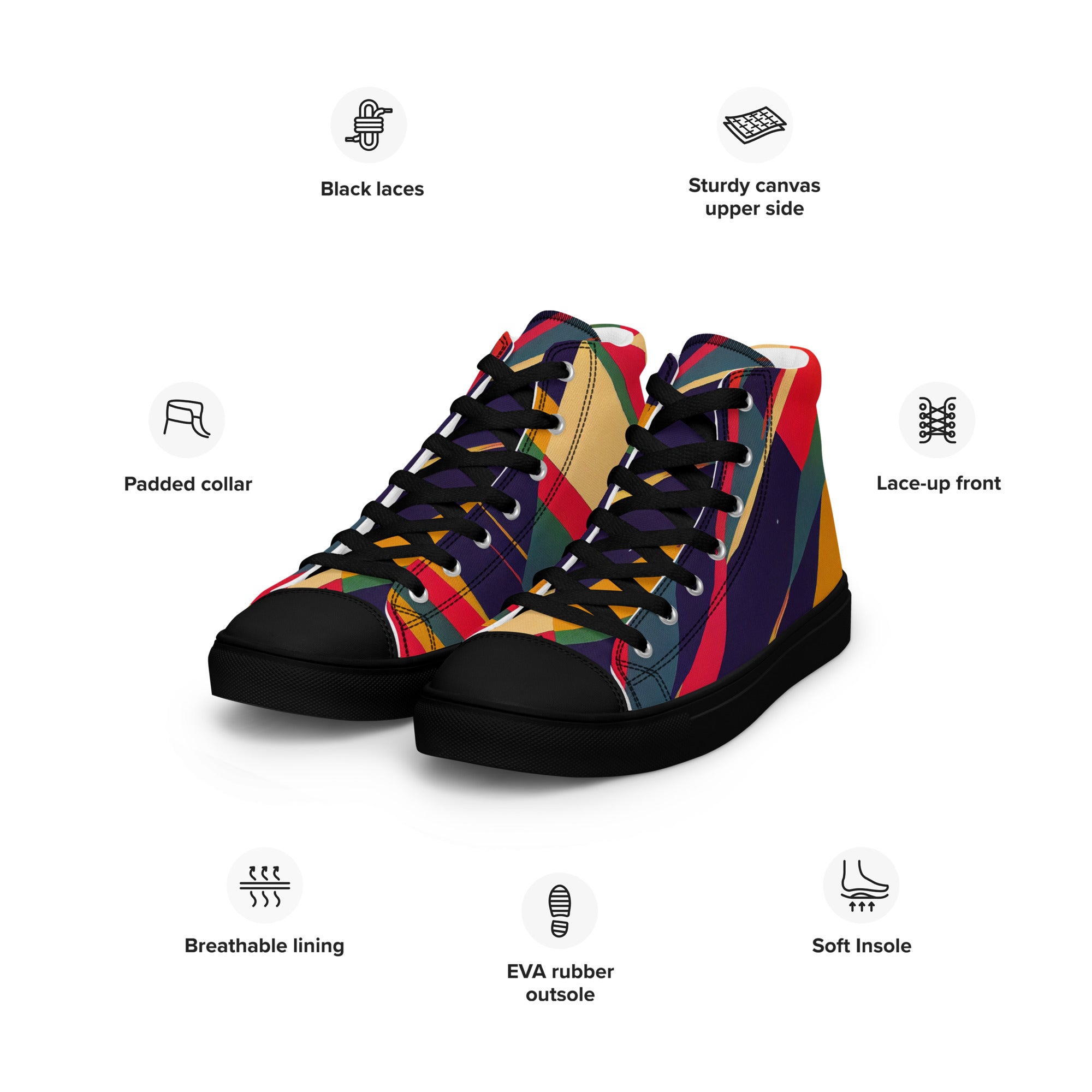 Women’s high top canvas shoes- Abstract Pattern III