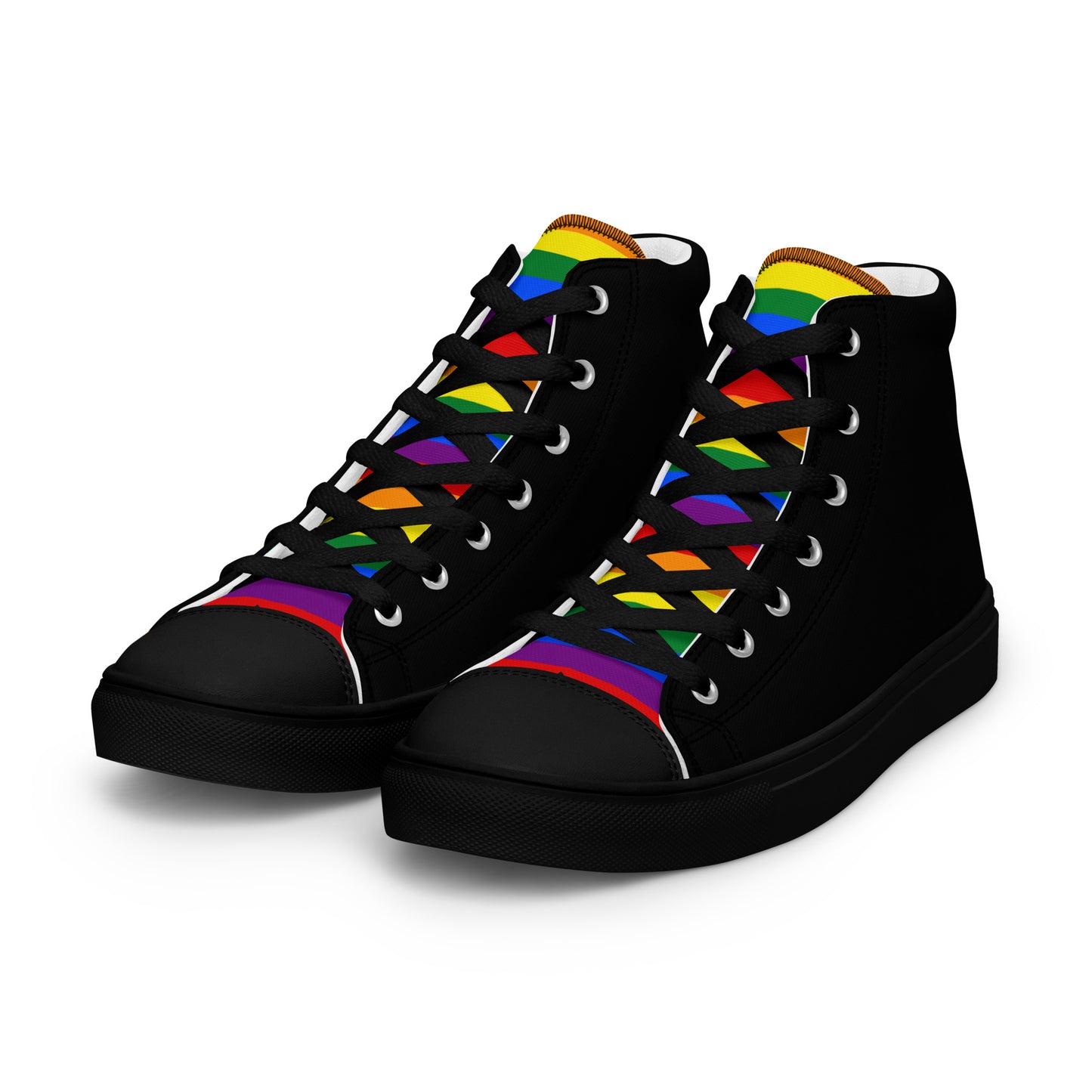 high top canvas shoes- Rainbow