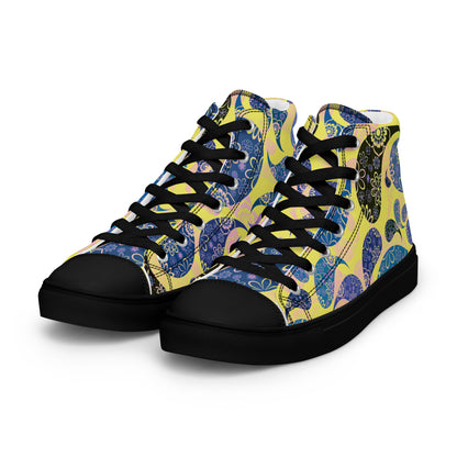 Women’s high top canvas shoes- Paisley Pattern III