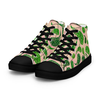 Women’s high top canvas shoes- Paisley Pattern II