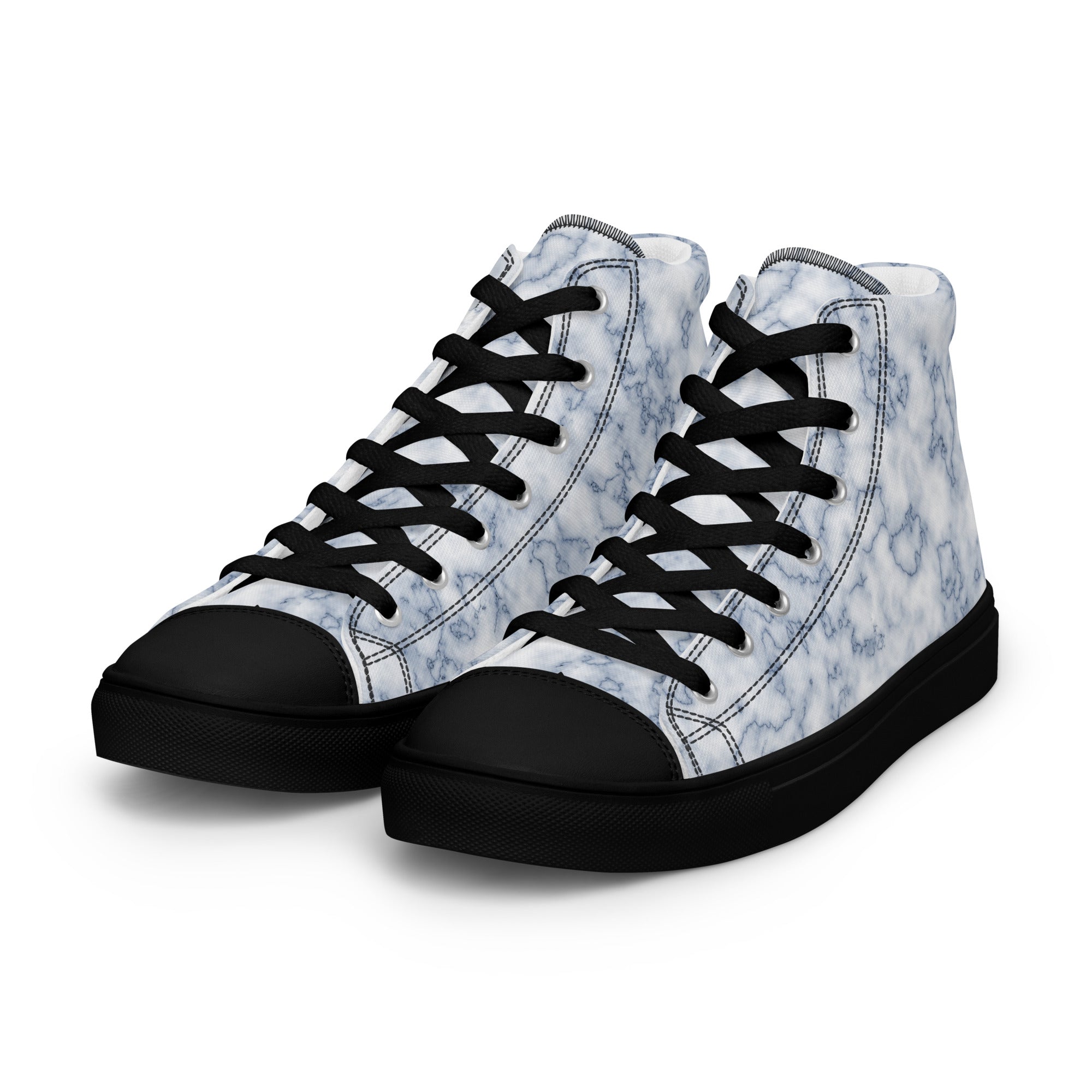 Women’s high top canvas shoes- Blue Marble