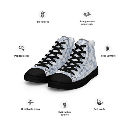 Women’s high top canvas shoes- Blue Marble