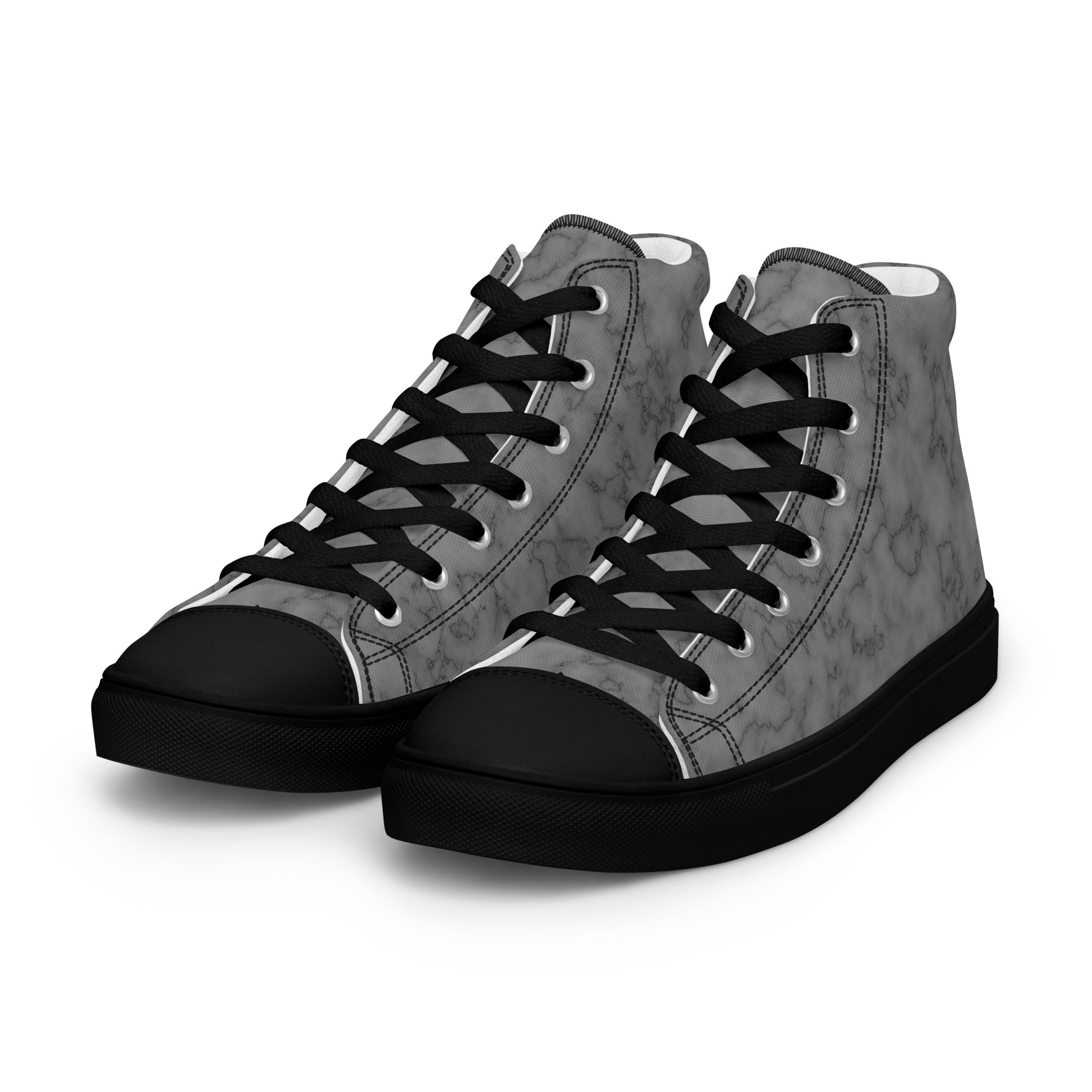 Women’s high top canvas shoes- Grey Marble