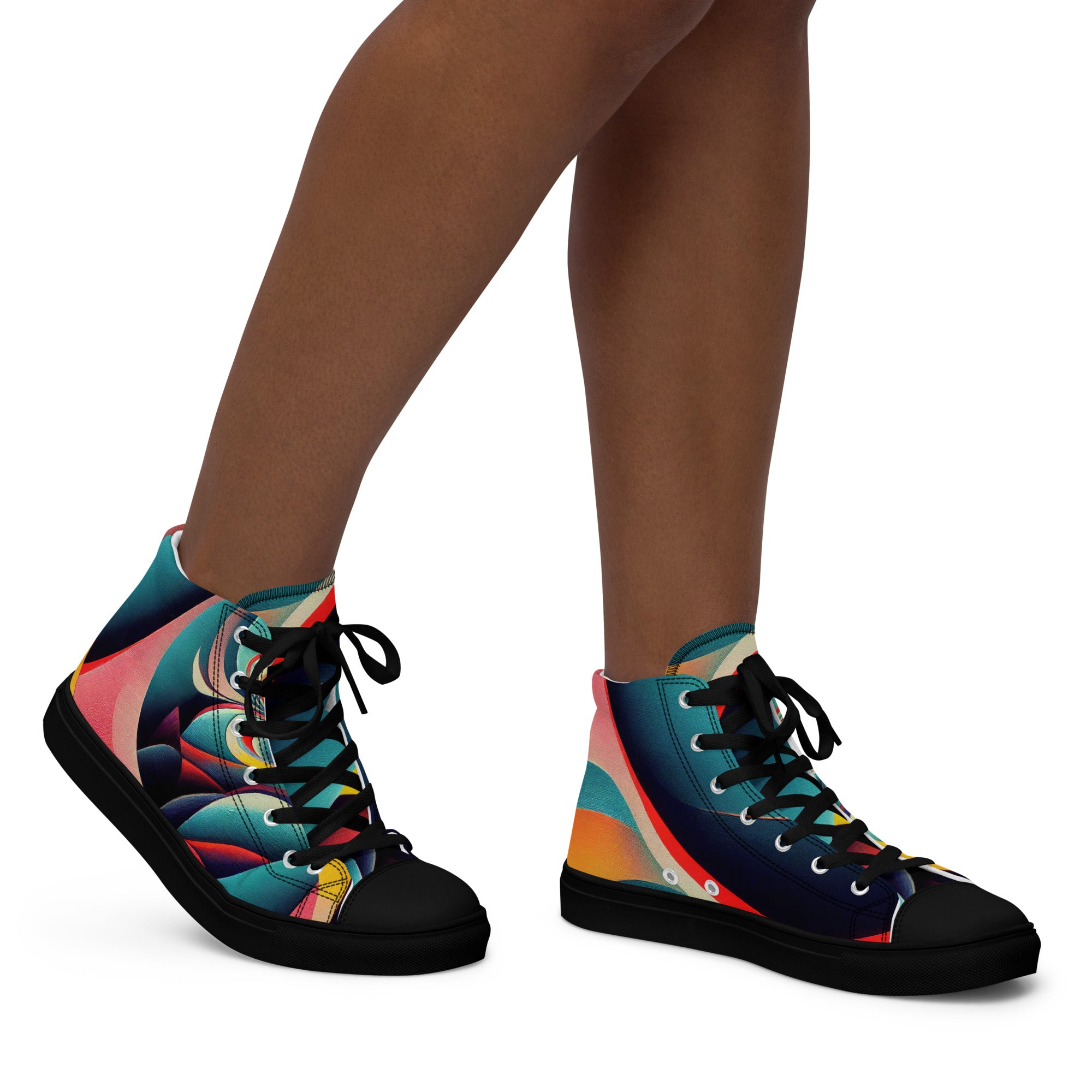 Women’s high top canvas shoes- Abstract Pattern II