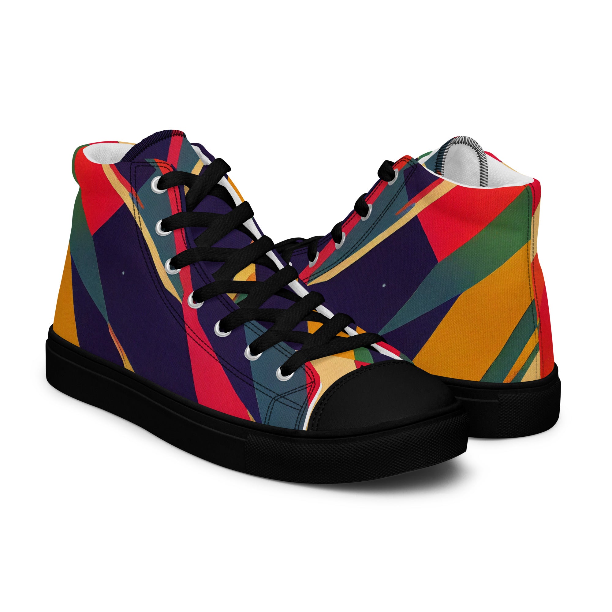 Women’s high top canvas shoes- Abstract Pattern 03