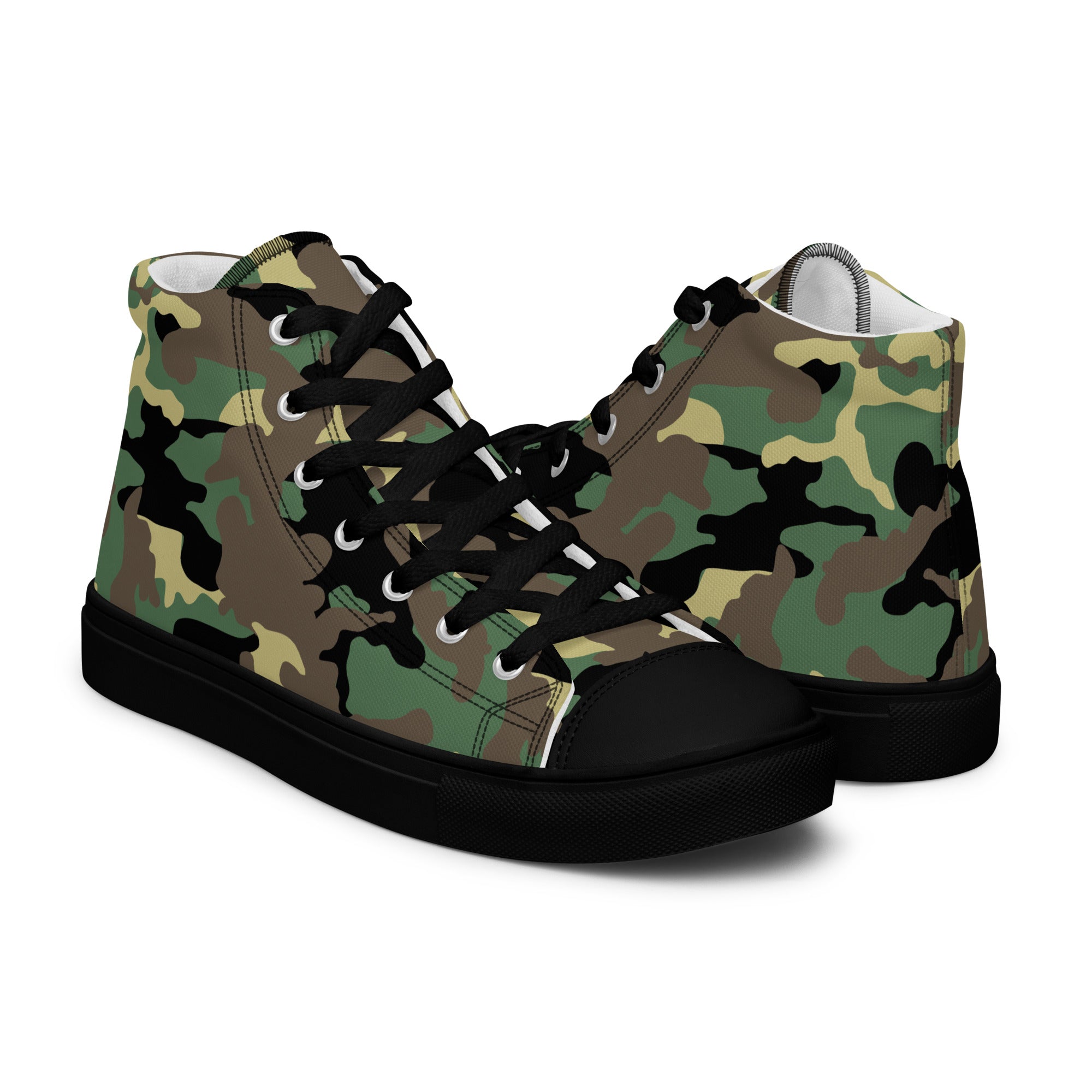 Women’s high top canvas shoes- Camo Green