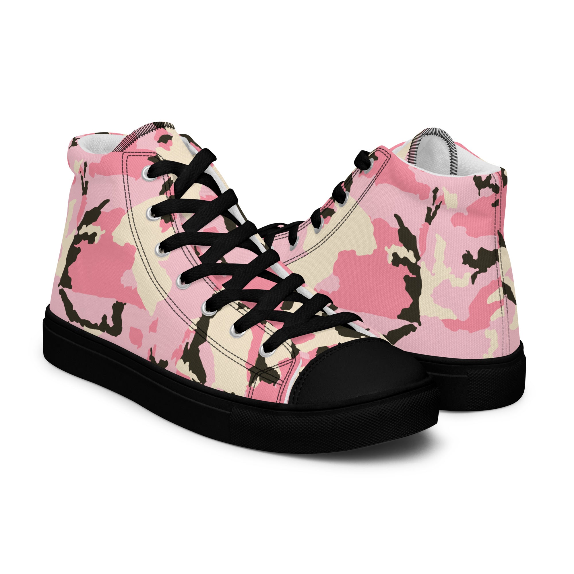 Women’s high top canvas shoes- Camo Pink