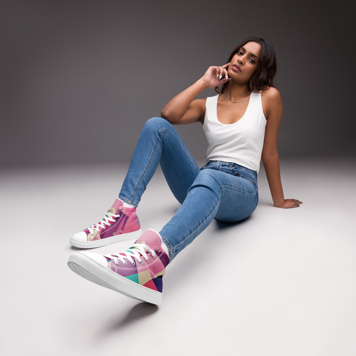 Women’s high top canvas shoes- Abstract Pattern I