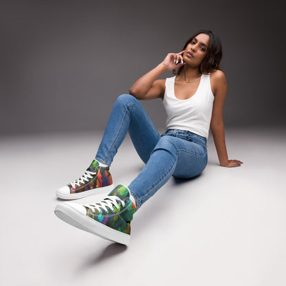 Women’s high top canvas shoes- Rainbow Forest