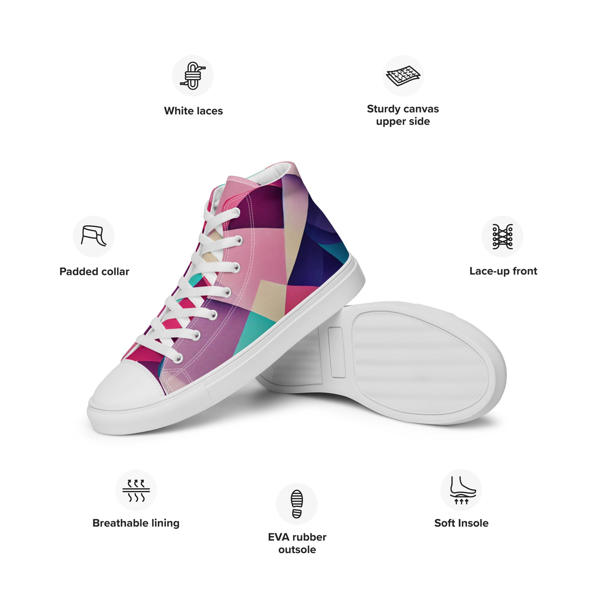 Women’s high top canvas shoes- Abstract Pattern 01