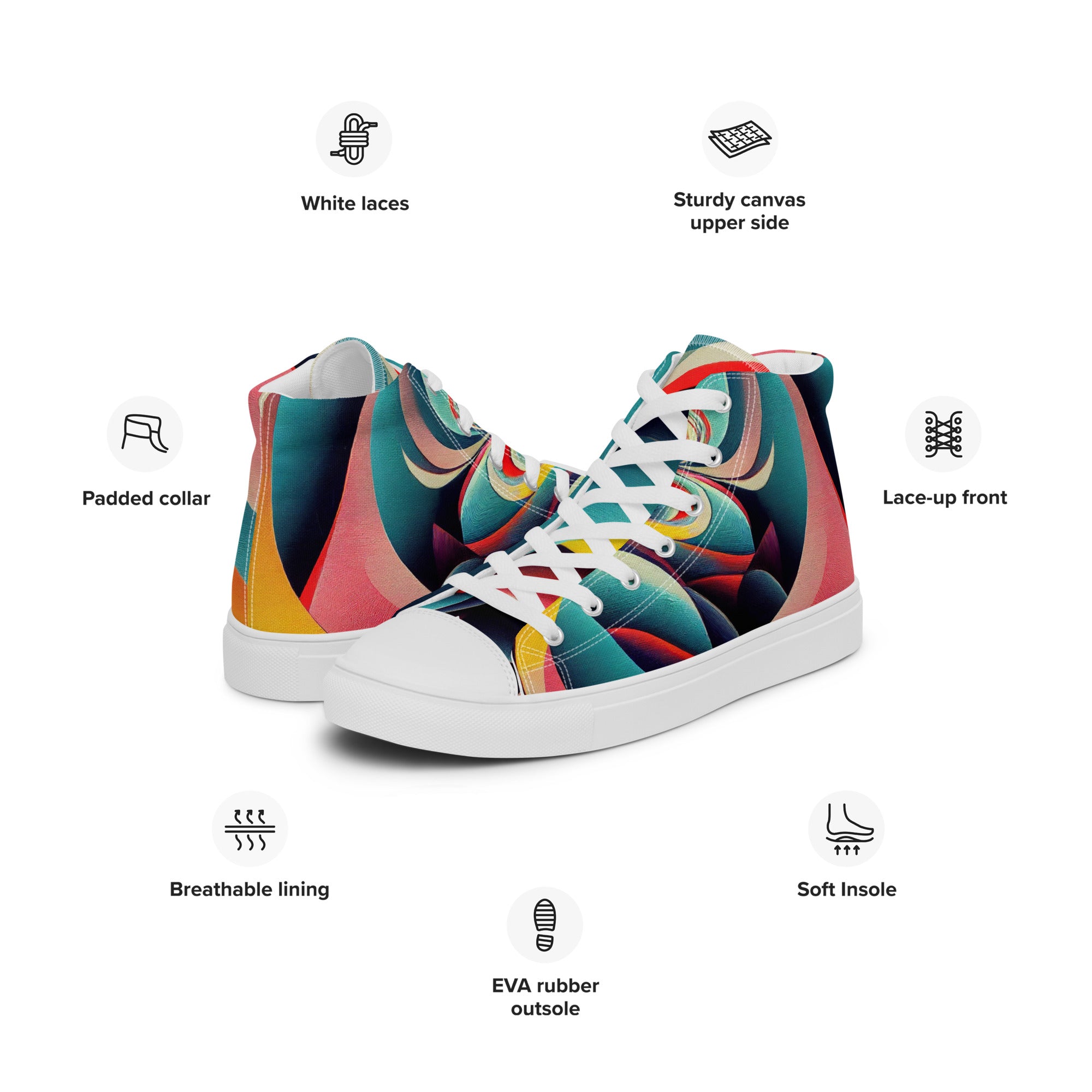 Women’s high top canvas shoes- Abstract Pattern 02