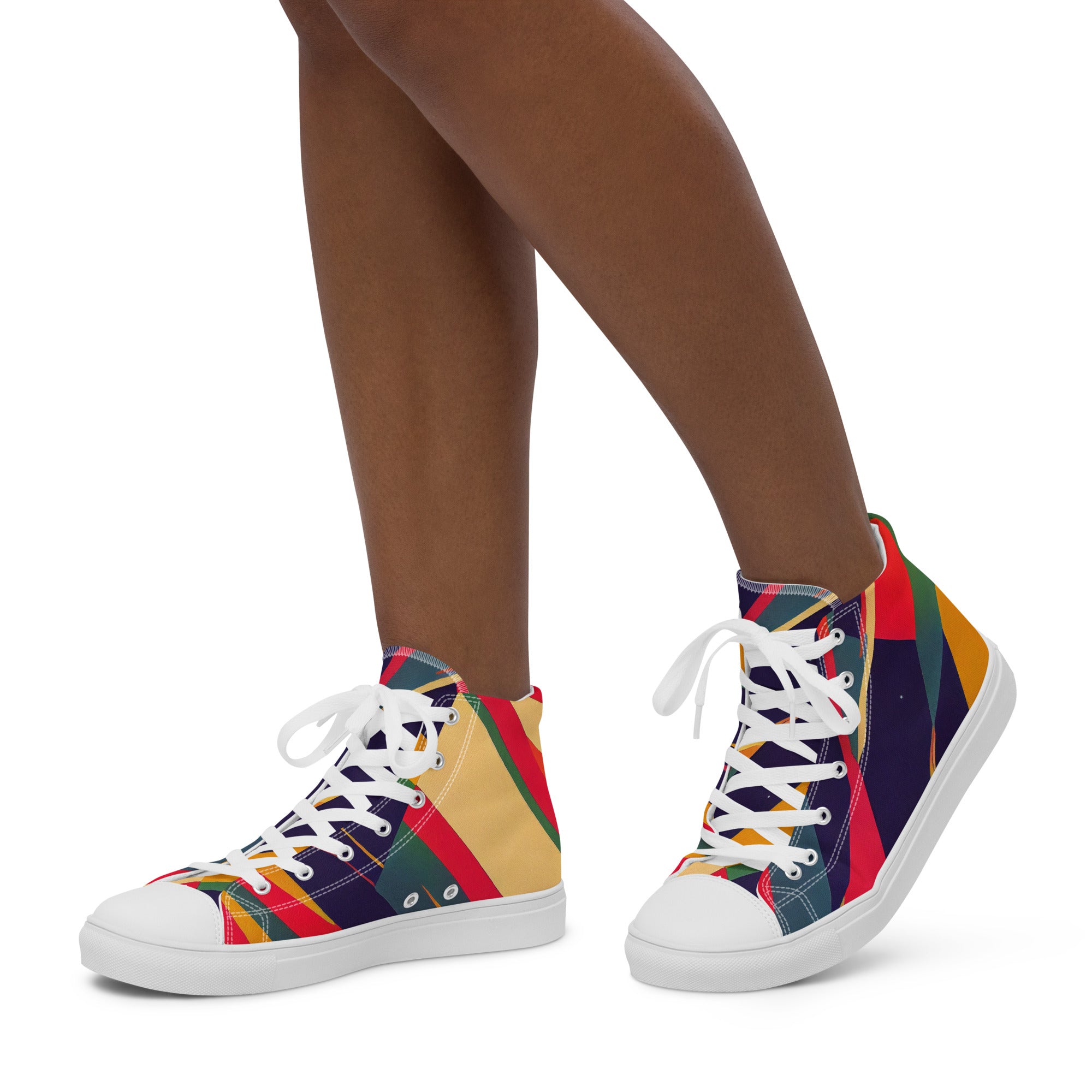 Women’s high top canvas shoes- Abstract Pattern 03