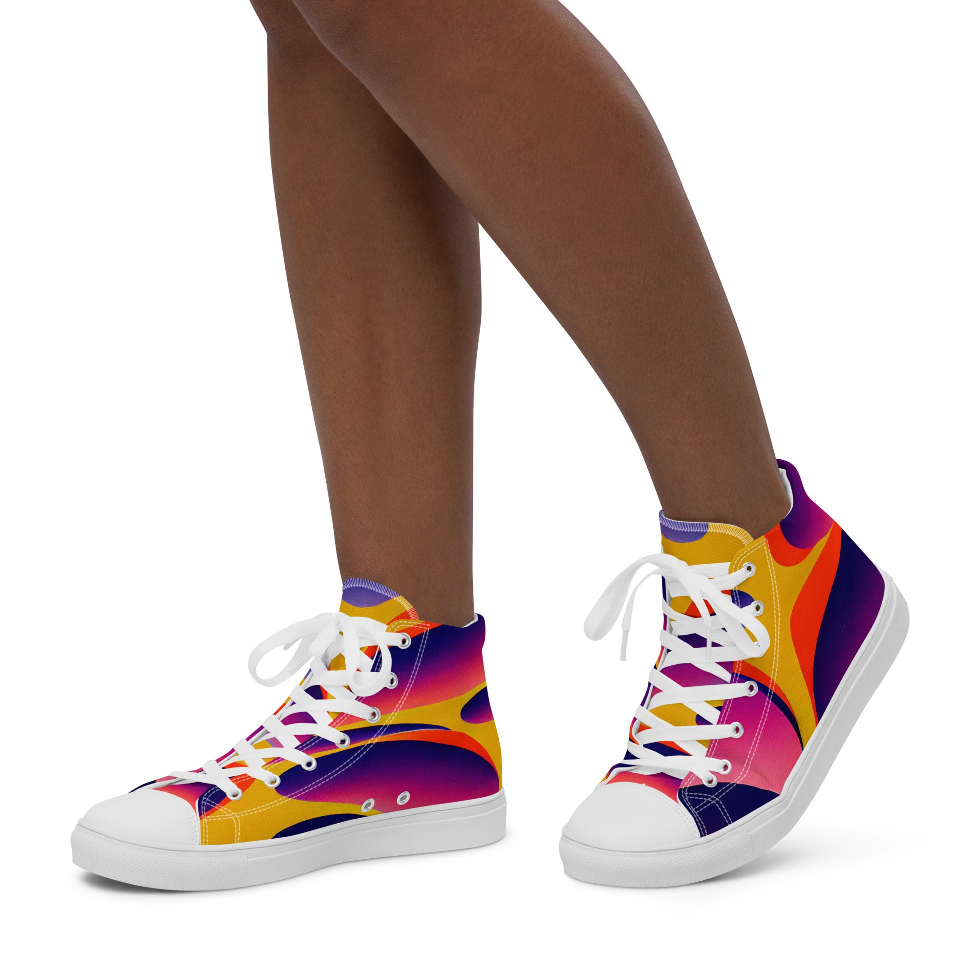 Women’s high top canvas shoes- Abstract Pattern 04