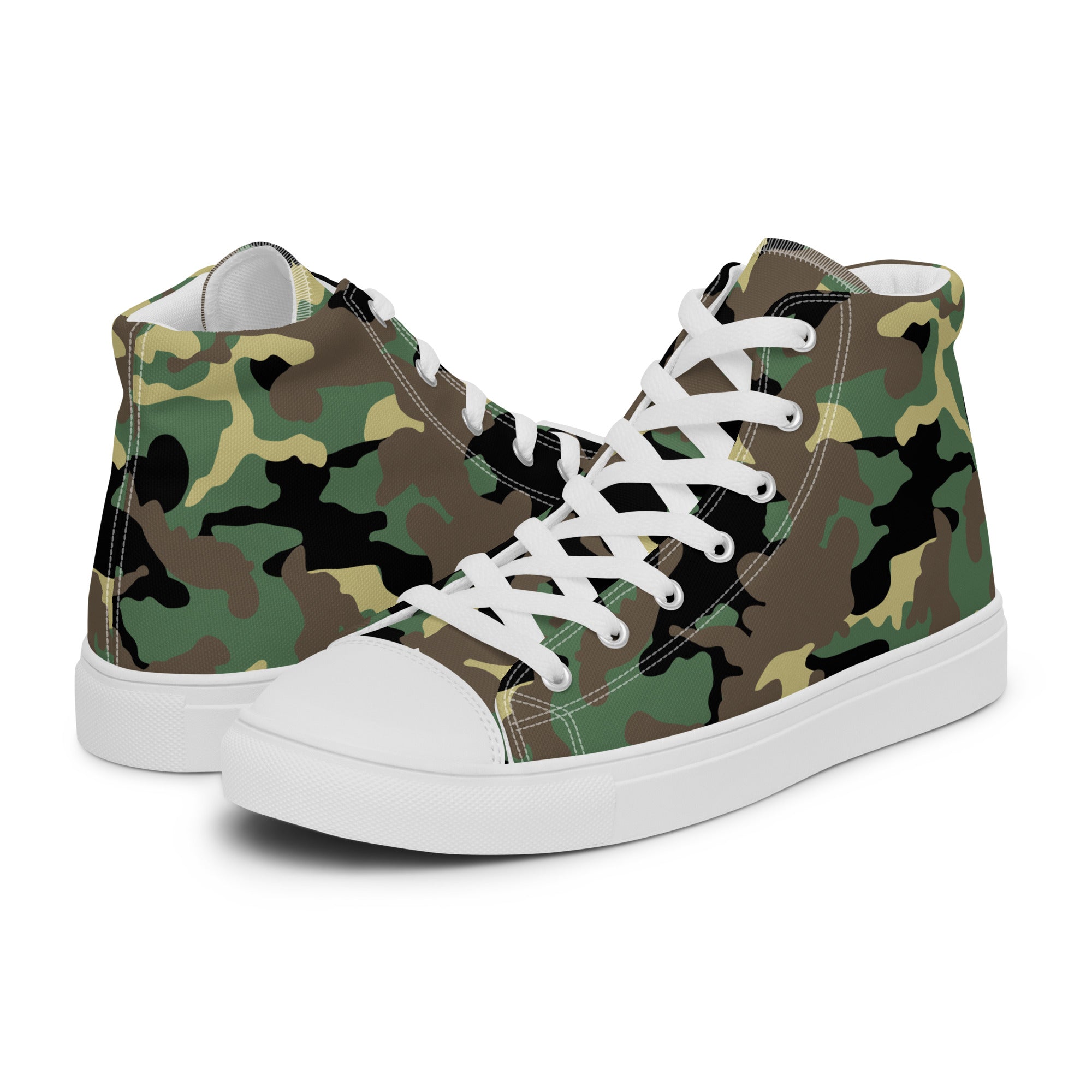 Women’s high top canvas shoes- Camo Green