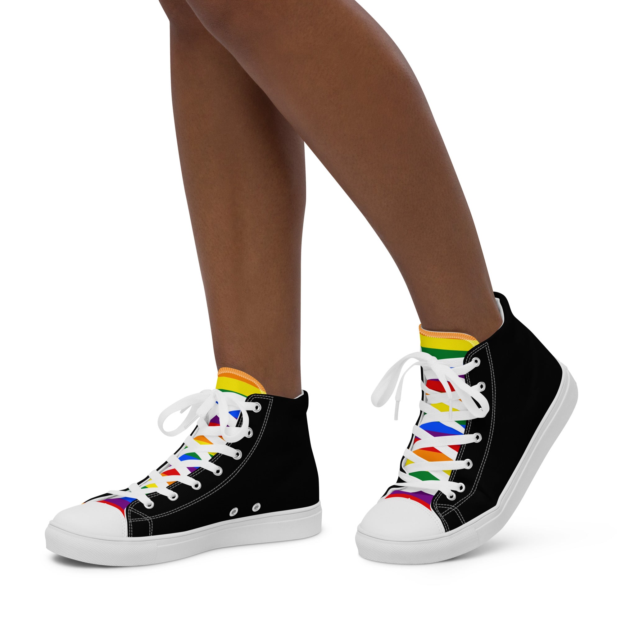 high top canvas shoes- Rainbow