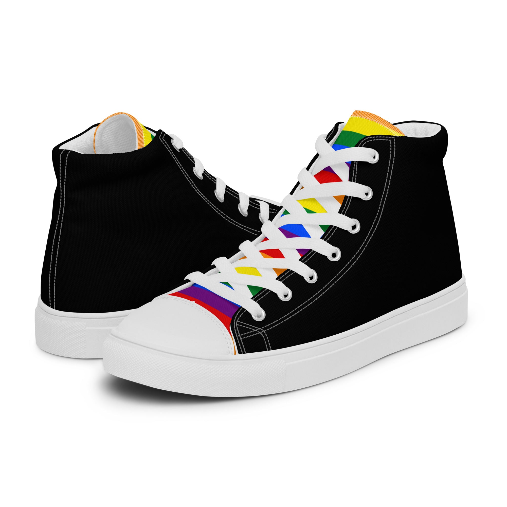 high top canvas shoes- Rainbow