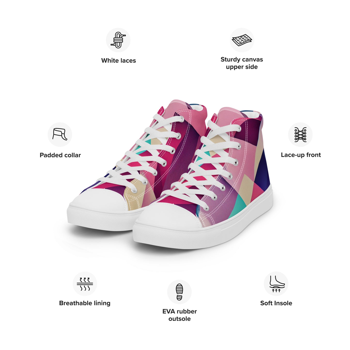 Women’s high top canvas shoes- Abstract Pattern I