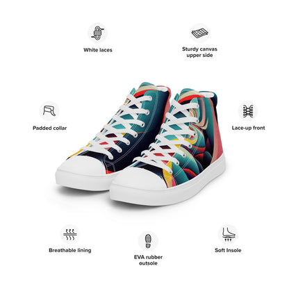 Women’s high top canvas shoes- Abstract Pattern II