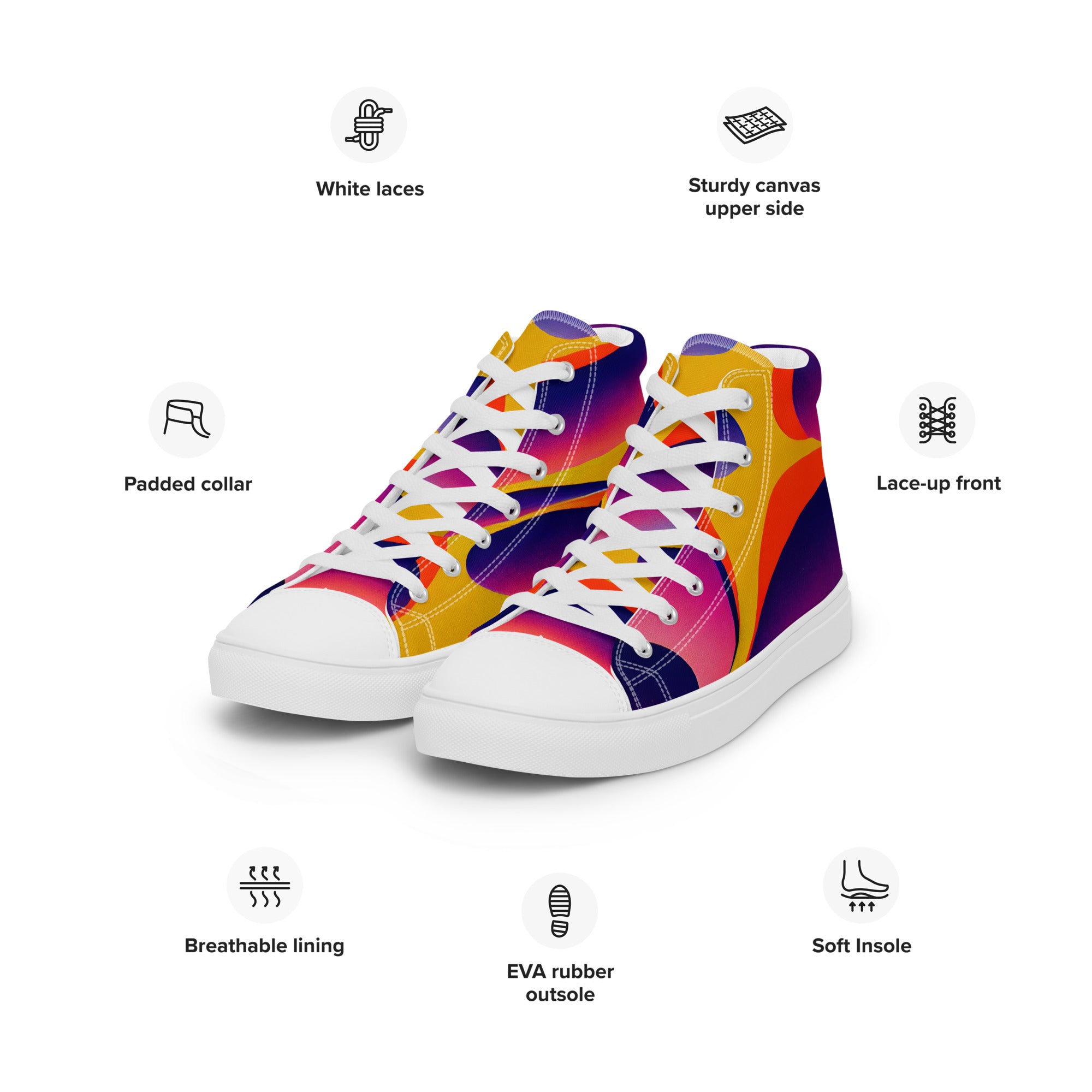 Women’s high top canvas shoes- Abstract Pattern IV